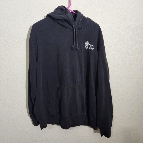 Divided H&M Hoodie Skater Was Here Cant Skate Skeleton Skateboard XL Black - Picture 7 of 13